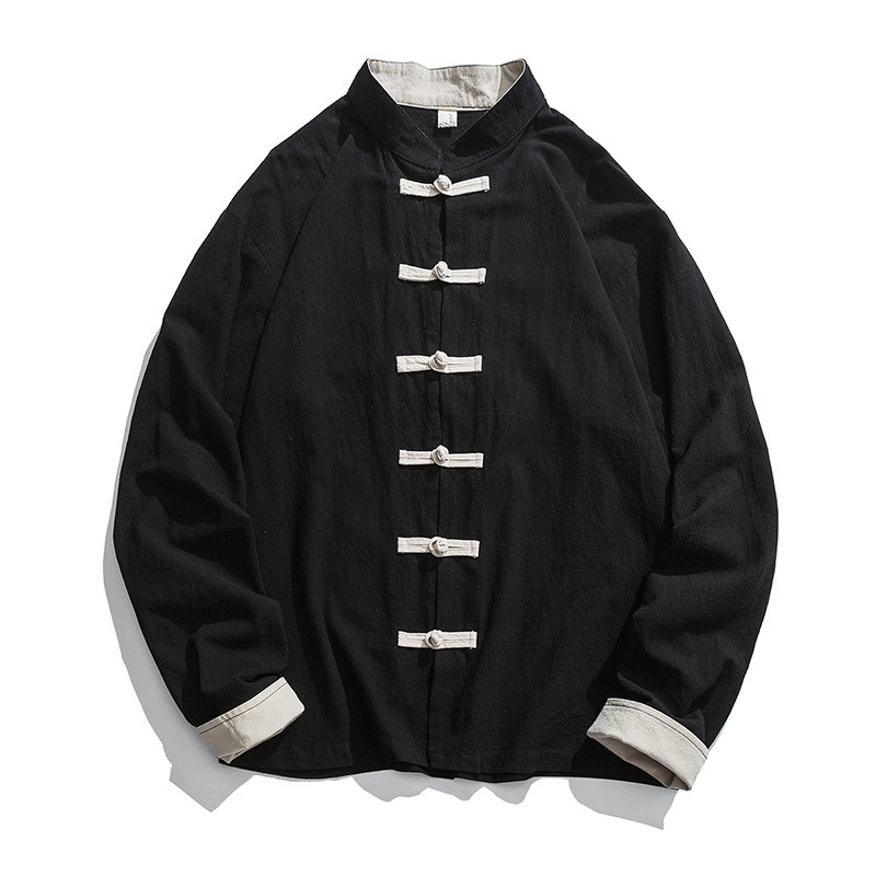 Mens Linen Shirt Long Sleeve - Jaket Kimono Baru 2026 Pakaian Tradisional