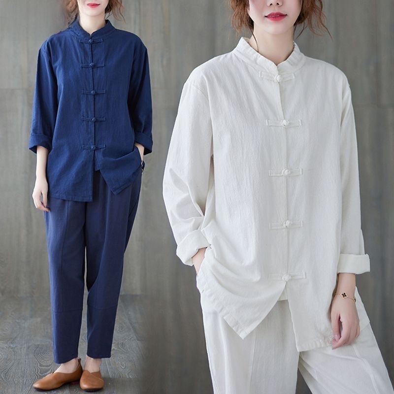 Mens Linen Shirt Long Sleeve - Kemeja Katun Linen Longgar Lengan Panjang