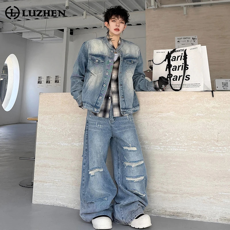 Jeans - LUZHEN 2026 Setelan Dua Potong Denim