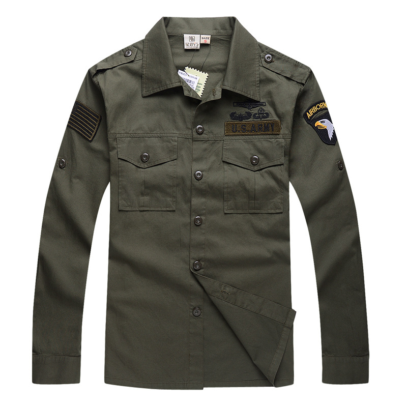 Tactical Military Shirt Cargo - Kemeja Taktis Lengan Panjang Penggemar Militer
