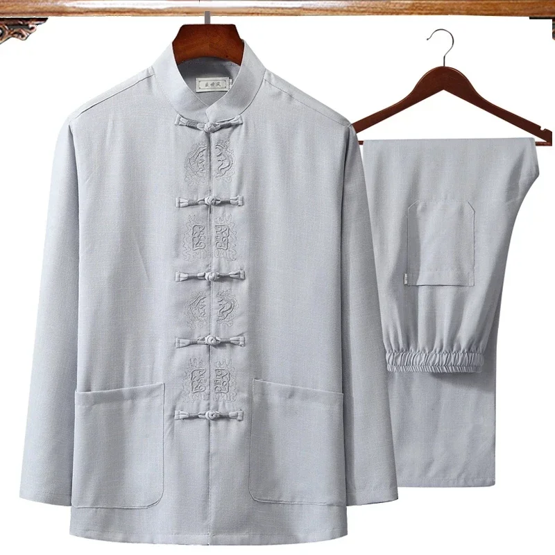 Pakaian bordir pria Cina musim - Mens Linen Shirt Long Sleeve ulasan dan harga