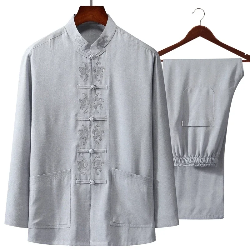 Pakaian bordir pria Cina musim - Mens Linen Shirt Long Sleeve ulasan dan harga