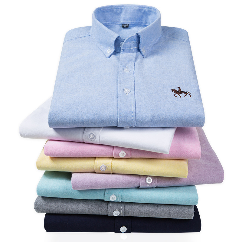 Kemeja lengan panjang pria, ke - Oxford Cotton Casual Shirt Business ulasan dan harga