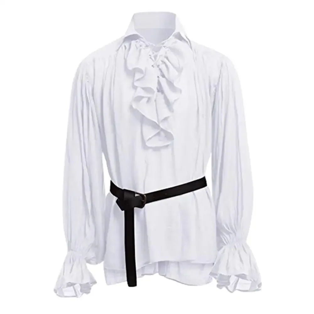 Kemeja Abad Pertengahan Bergay - Medieval Gothic Lace Up Pirate Shirt ulasan dan harga