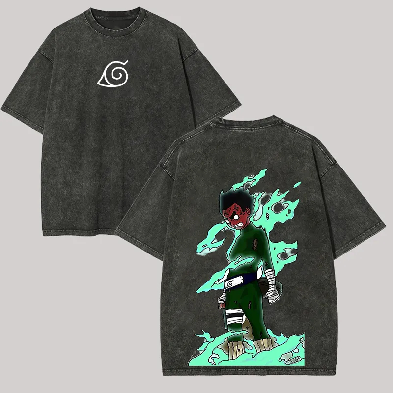 Kaos Rock Lee Eight Gates Naru - Acid Wash Vintage Graphic T Shirt ulasan dan harga