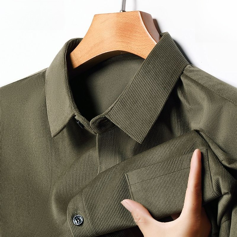Kemeja Pria Lengan Panjang Bah - Corduroy Button Up Shirt Men ulasan dan harga