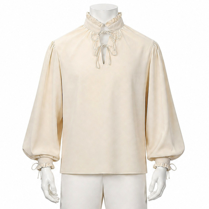 Kemeja Bajak Laut Abad Perteng - Medieval Gothic Lace Up Pirate Shirt ulasan dan harga