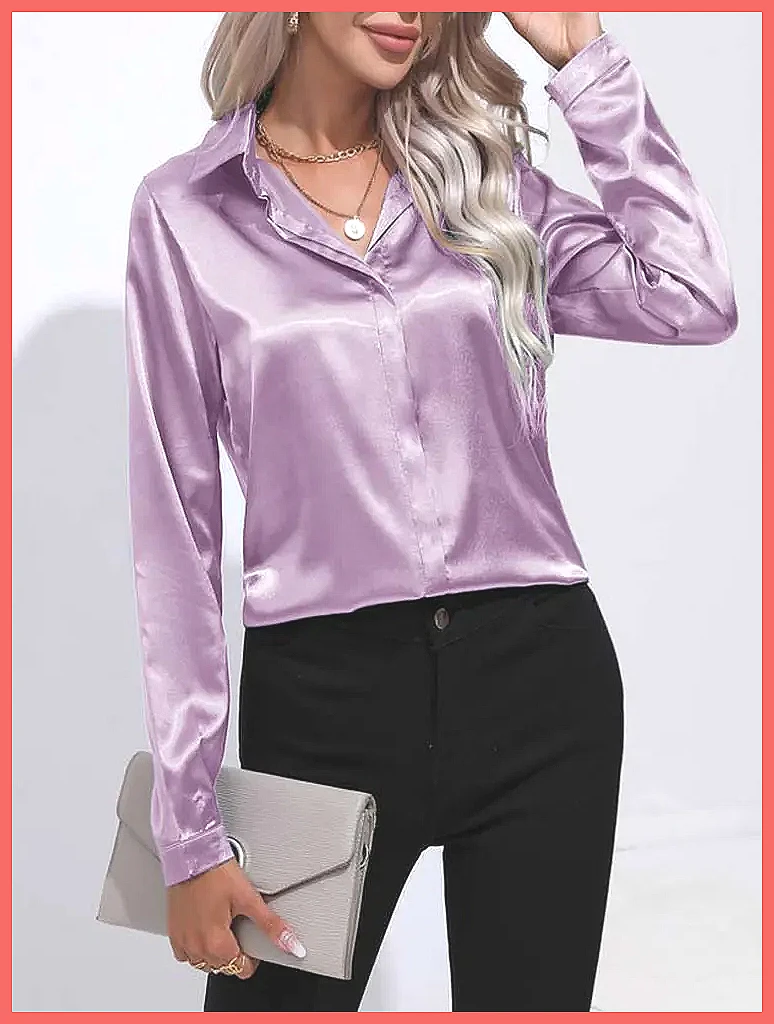 Kemeja Satin Musim Semi Musim  - Shirts ulasan dan harga