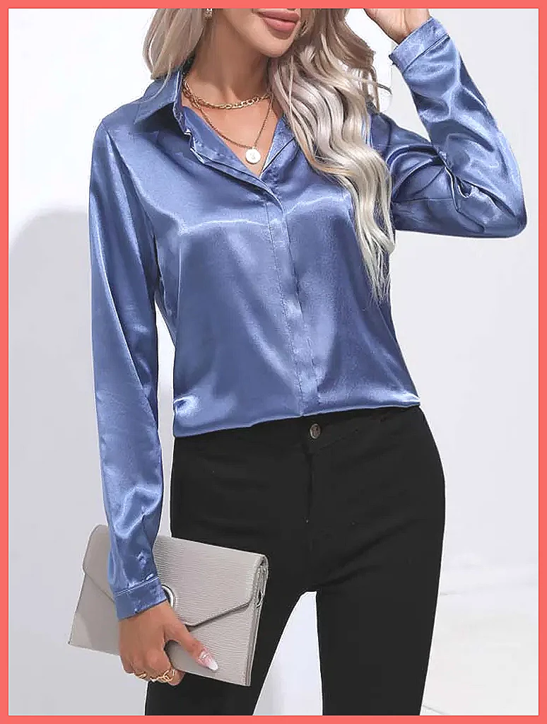 Kemeja Satin Musim Semi Musim  - Shirts ulasan dan harga