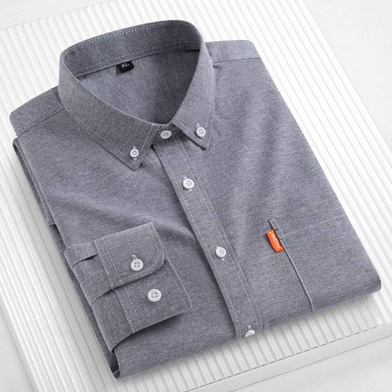 Kemeja Bisnis Pria Katun Murni - Oxford Cotton Casual Shirt Business ulasan dan harga