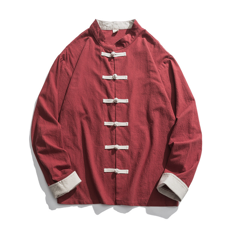 Jaket Kimono Baru 2026 Pakaian - Mens Linen Shirt Long Sleeve ulasan dan harga