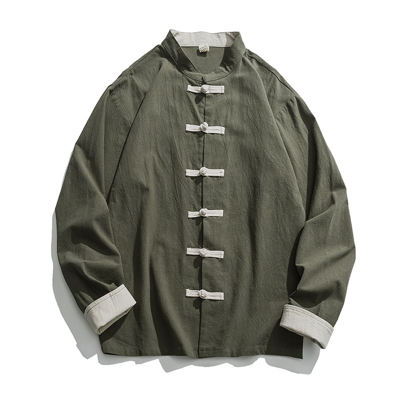 Jaket Kimono Baru 2026 Pakaian - Mens Linen Shirt Long Sleeve ulasan dan harga