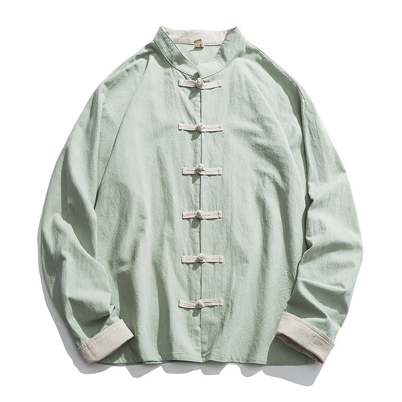 Jaket Kimono Baru 2026 Pakaian - Mens Linen Shirt Long Sleeve ulasan dan harga