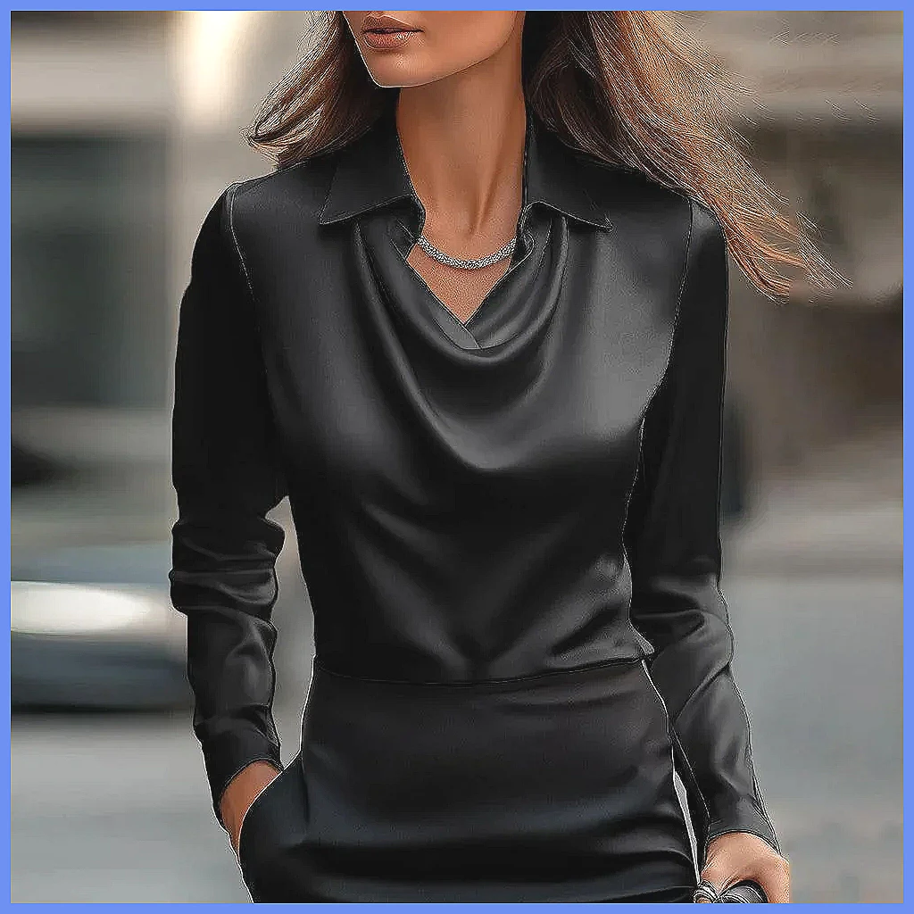 Blus Satin Vintage Wanita Leng - Shirts ulasan dan harga