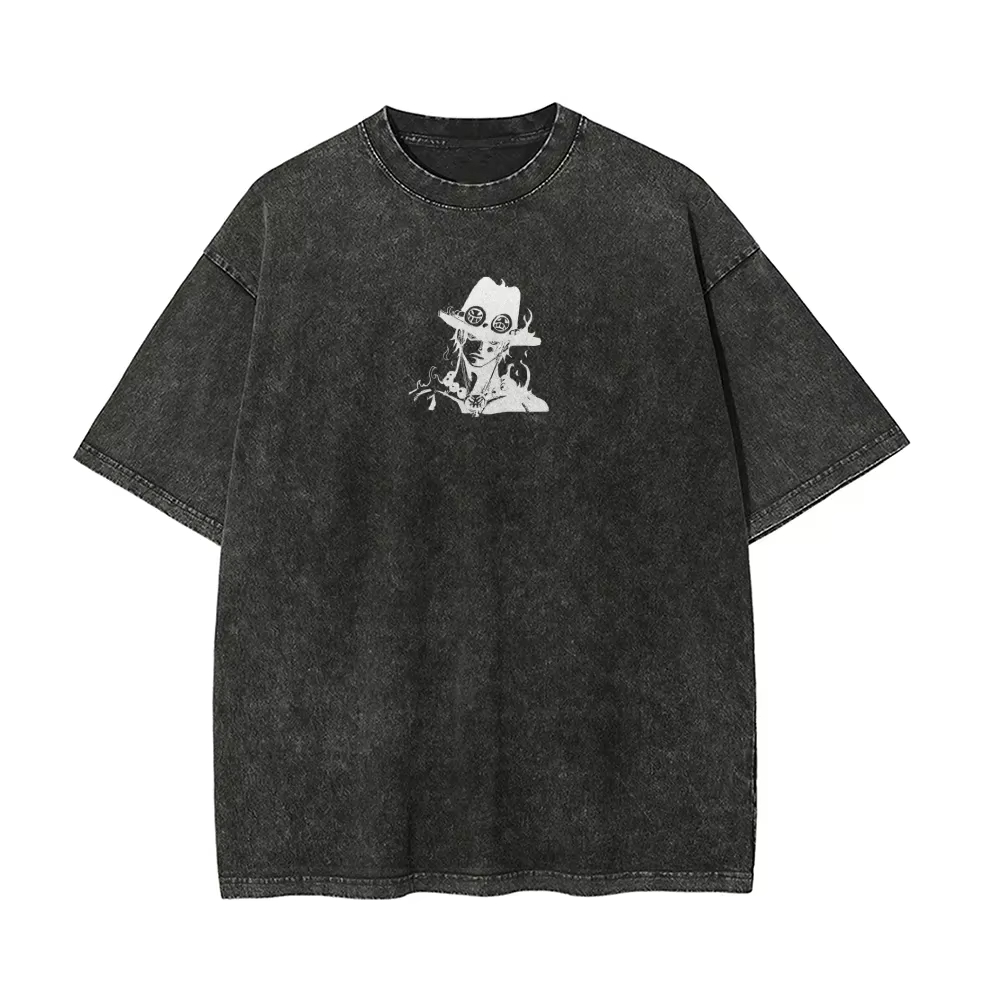 Kaos Ace Pria One Piece Acid W - Acid Wash Vintage Graphic T Shirt ulasan dan harga