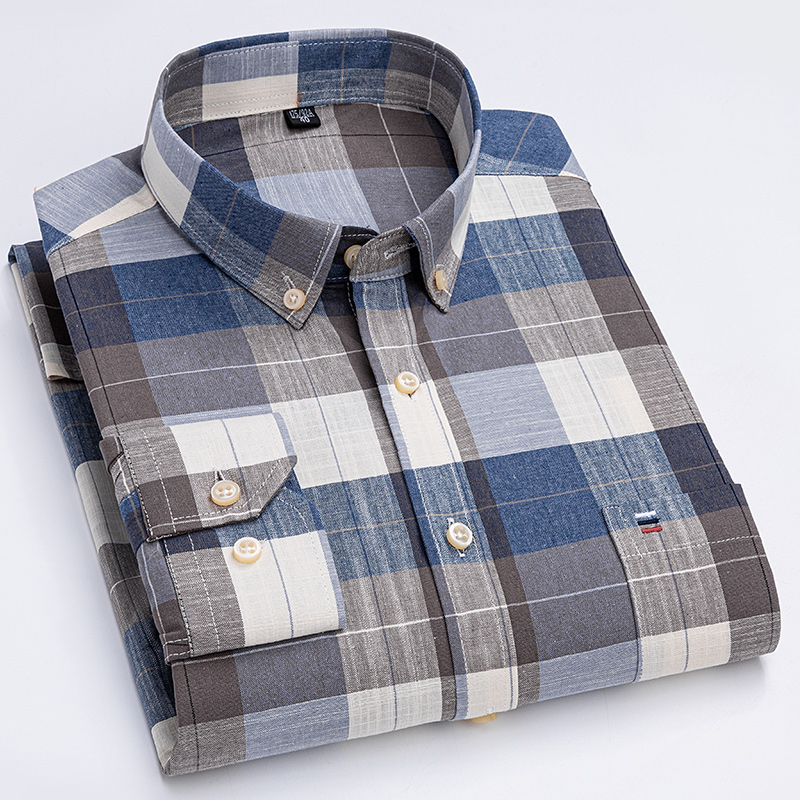 Kemeja Kasual Pria Katun Oxfor - Oxford Cotton Casual Shirt Business ulasan dan harga