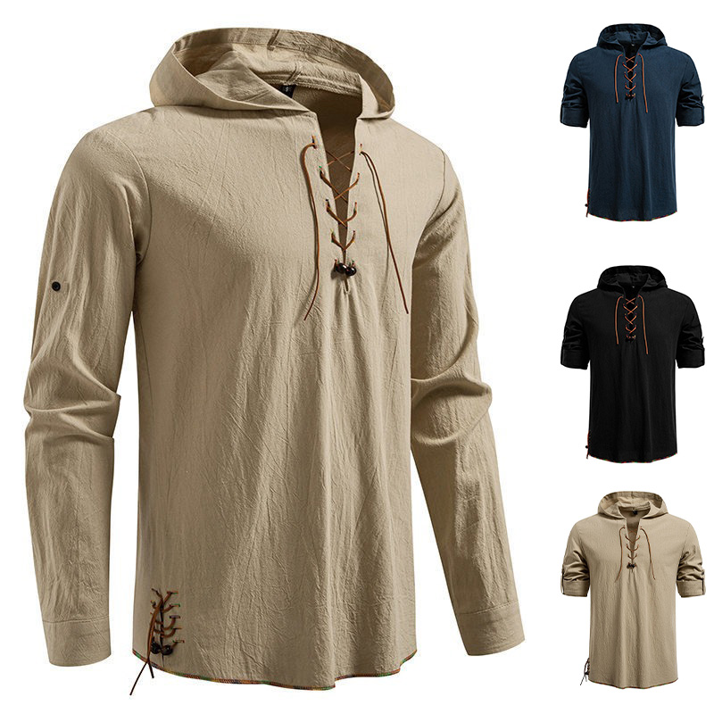 Kaos Pria Lengan Panjang Berke - Medieval Gothic Lace Up Pirate Shirt ulasan dan harga