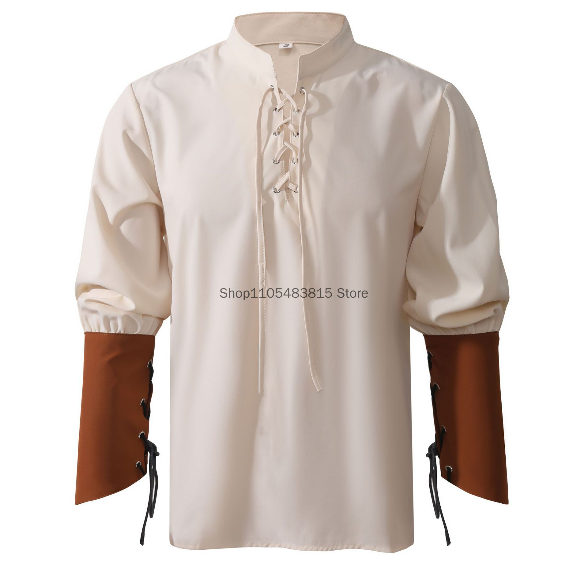 Kemeja Bajak Laut untuk Pria - - Medieval Gothic Lace Up Pirate Shirt ulasan dan harga