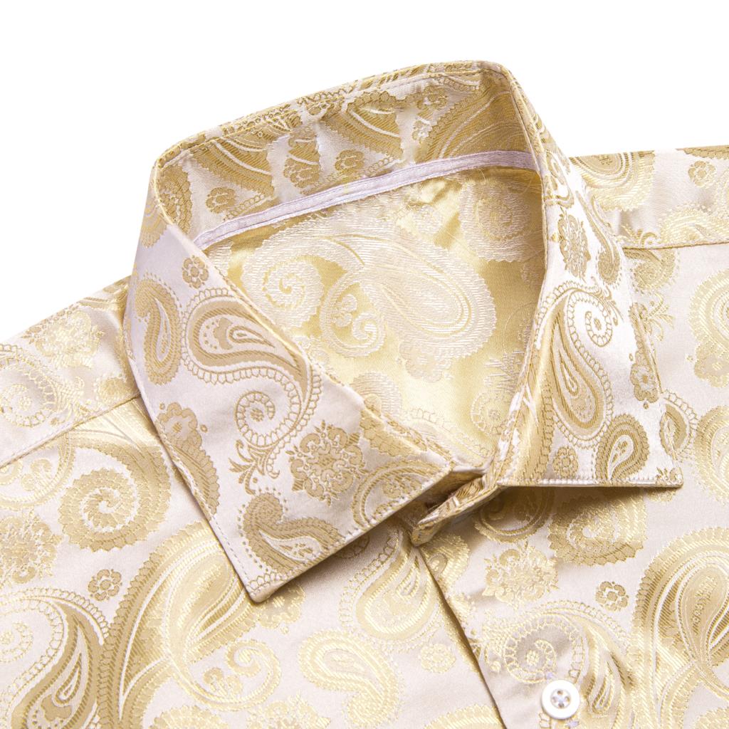 Kemeja lengan panjang pria, ke - Mens Satin Silk Dress Shirt ulasan dan harga
