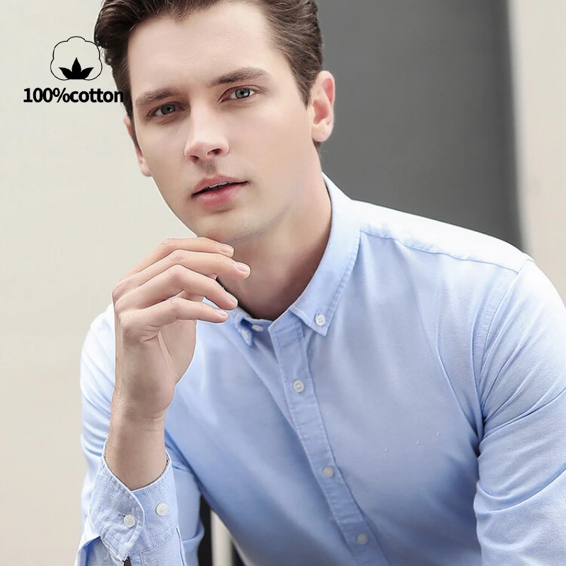 Kemeja Oxford Pria Baru 76% Ka - Oxford Cotton Casual Shirt Business ulasan dan harga